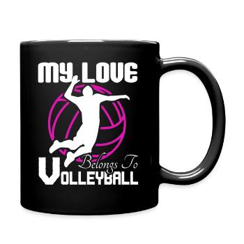 Volleyball My Heart Belongs To Volleyball - Full Colour Mug - black - Right
