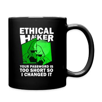 Cybersicherheitsexpertise von ethischen Hackern - Tasse einfarbig - Schwarz - Rechts