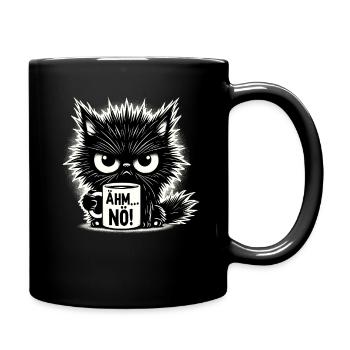 Ähm Nö, Sarkasmus & lustige Katze Tee Kaffee - Tasse einfarbig - Schwarz - Rechts