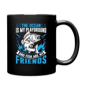 L’océan est mon terrain de jeu, et les poissons sont mes amis - Mug uni - noir - Droite