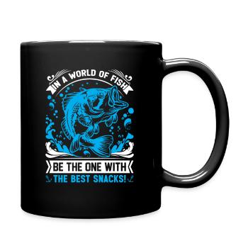 In a world of fish, be the one with the best snack - Full Colour Mug - black - Right