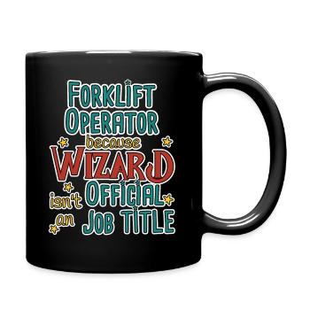 Forklift Operator Wizard - Full Colour Mug - black - Right
