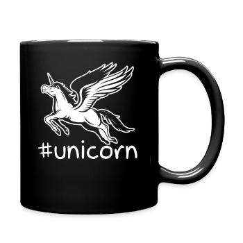 Funny Unicorn Hashtag - Full Colour Mug - black - Right