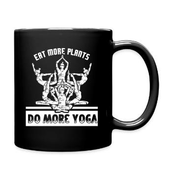 Yoga Eat More Plants Do More Yoga - Full Colour Mug - black - Right