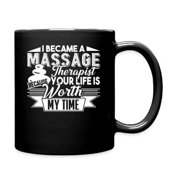 Massage Therapist I Became A Massage Therapist - Full Colour Mug - black - Right