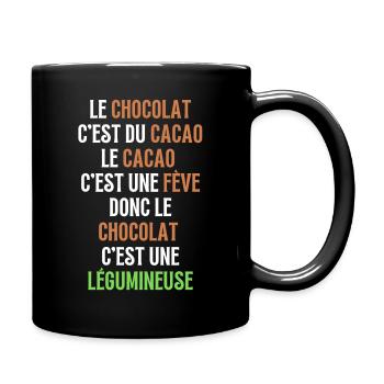 le chocolat c'est du cacao - Mug uni - noir - Droite