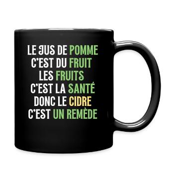 pomme fruits - Mug uni - noir - Droite