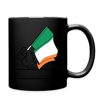 Flagge Irland transparenter Fausttextraum - Tasse einfarbig - Schwarz - Rechts