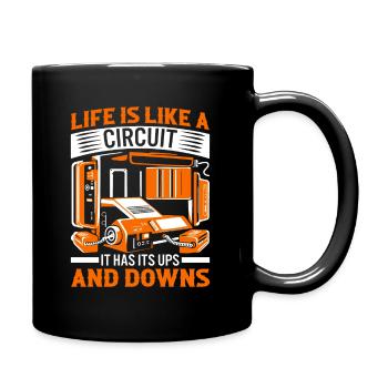 La vie est comme un circuit ; Il y a des hauts et des bas ! - Mug uni - noir - Droite