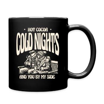 Chocolat chaud, nuits froides, toi à côté, amour de l’hiver - Mug uni - noir - Droite
