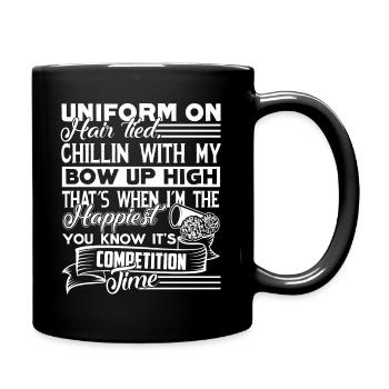 Cheerleading Competition Uniform On Hair Tied - Full Colour Mug - black - Right
