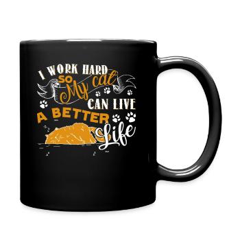 Cat Lover Give Better Life To My Cat - Full Colour Mug - black - Right