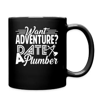 Plumber Date A Plumber - Full Colour Mug - black - Right
