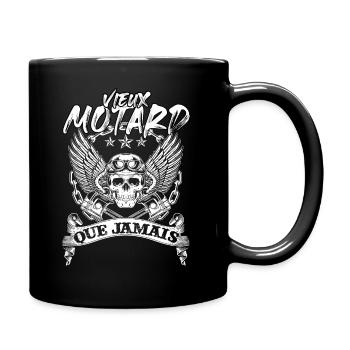 vieux motard que jamais - Mug uni - noir - Droite