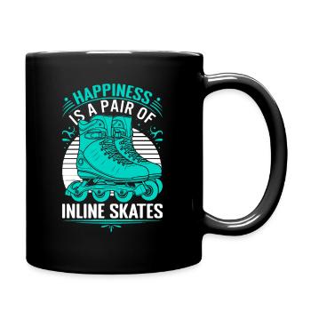 Happiness is a pair of inline skates. - Full Colour Mug - black - Right