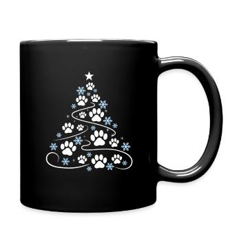 Christmas Christmas Tree Paw Paw Print - Full Colour Mug - black - Right