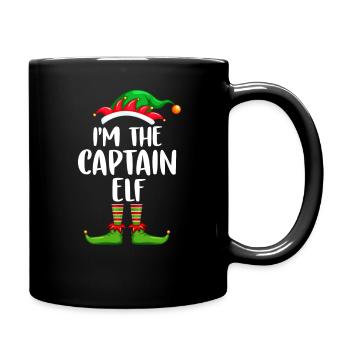 I'm The Captain Elf Shirt Matching Family - Full Colour Mug - black - Right