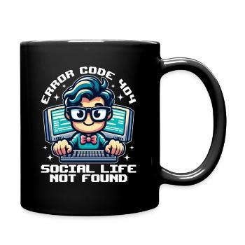 CODE D’ERREUR 404 VIE SOCIALE INTROUVABLE - Mug uni - noir - Droite