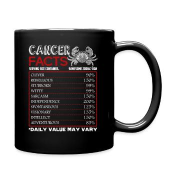 Cancer Facts Funny Horoscope - Full Colour Mug - black - Right
