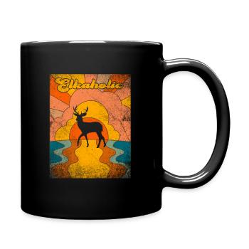 Elk Hunting Elkaholic Hunters - Full Colour Mug - black - Right