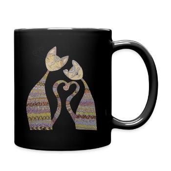 Chats mignons - Mug uni - noir - Droite