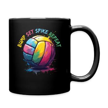 volleyball, volleyball players funny, volleyball players - Full Colour Mug - black - Right