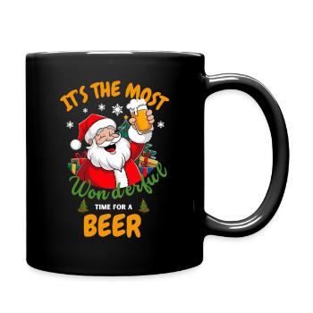 Funny Santa Claus Drinking Beer Christmas Party - Full Colour Mug - black - Right