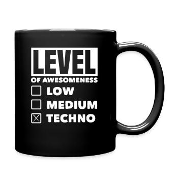 Level Der Großartigkeit Techno Lover Stil - Tasse einfarbig - Schwarz - Rechts