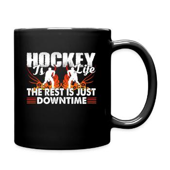 Hockey Is Life The Rest Is Just Downtime - Full Colour Mug - black - Right