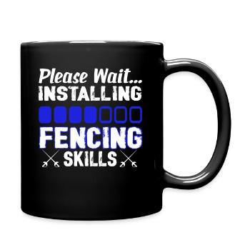 Installing Fencing Skills - Full Colour Mug - black - Right