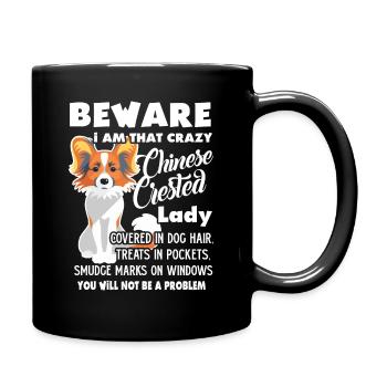 Chinese Crested Lady - Full Colour Mug - black - Right