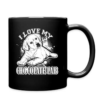 I Love Chocolate Labrador - Full Colour Mug - black - Right