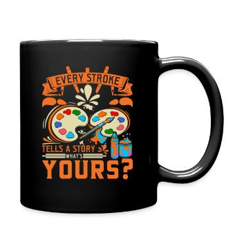Die Bürsten in der Hand, Träume im Kopf. - Tasse einfarbig - Schwarz - Rechts