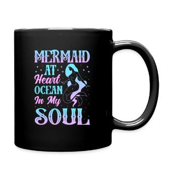Sirène dans l’âme, océan dans l’âme. - Mug uni - noir - Droite