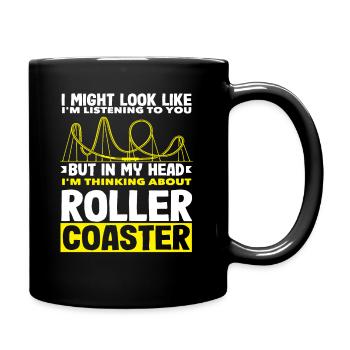 Montagnes russes Je pense aux montagnes russes - Mug uni - noir - Droite