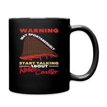 Roller coaster warning talks spontaneously - Full Colour Mug - black - Right