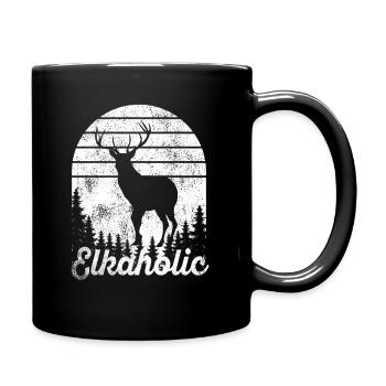 Elk Hunting Elkaholic Hunters - Full Colour Mug - black - Right