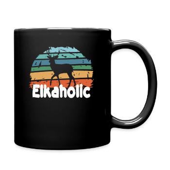 Elk Hunting Elkaholic Hunters - Full Colour Mug - black - Right