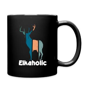 Elk Hunting Elkaholic Hunters - Full Colour Mug - black - Right