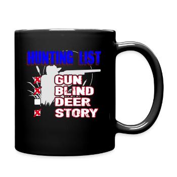 Hunting List Gun Blind Deer Story - Full Colour Mug - black - Right