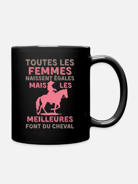 Femme cheval équitation - Mug uni - noir