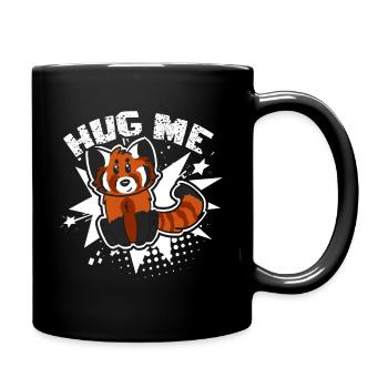 Red Panda Hugs Me - Full Colour Mug - black - Right