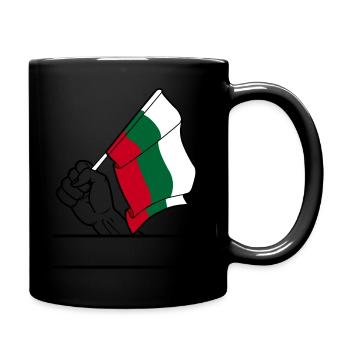 Flagge Bulgarien transparenter Fausttextraum - Tasse einfarbig - Schwarz - Rechts
