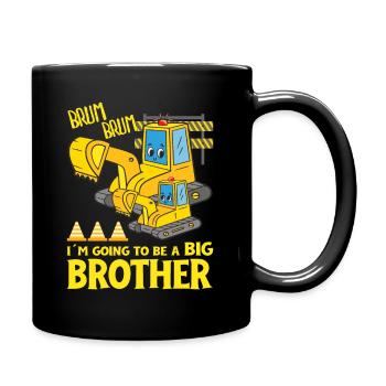 Excavator Child Ready Going To Be A Big Brother - Full Colour Mug - black - Right