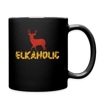 Elk Hunting Elkaholic Hunters - Full Colour Mug - black - Right