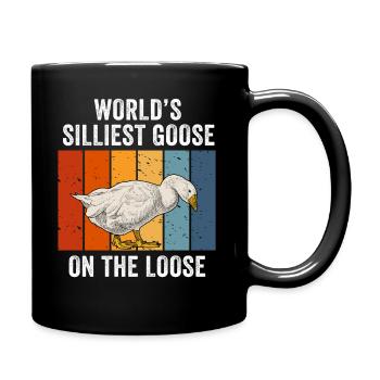 Worlds Silliest Goose On The Loose - Full Colour Mug - black - Right