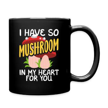 Pilzsammler Herzvolle Pilzliebe - Tasse einfarbig - Schwarz - Rechts