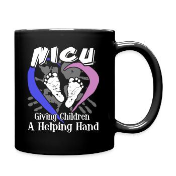 Nicu Nurse Giving Children A Helping Hand - Full Colour Mug - black - Right