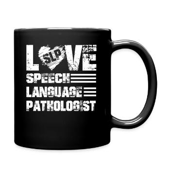 Love Speech Language Pathologist - Full Colour Mug - black - Right