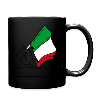 Flagge Italien transparenter Fausttextraum - Tasse einfarbig - Schwarz - Rechts
